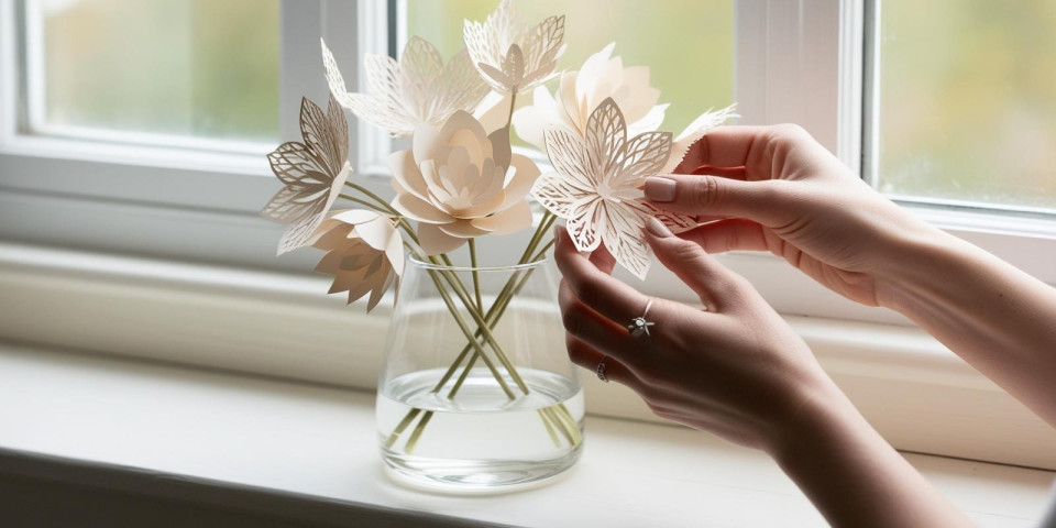 Laser cutting of paper flowers