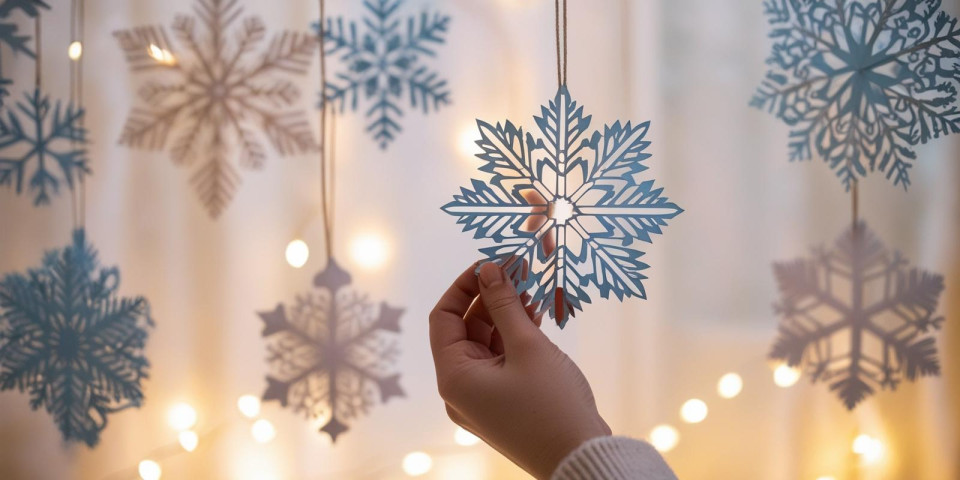 Laser-cut paper decorations